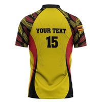 Custom Uganda Cricket Zipper Polo Shirt Go Cricket Cranes - Wonder Print Shop
