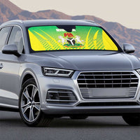 Nigeria Cricket Auto Sun Shade Come On Yellow Greens - Wonder Print Shop