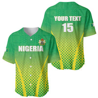 Custom Nigeria Cricket Baseball Jersey Come On Yellow Greens - Wonder Print Shop