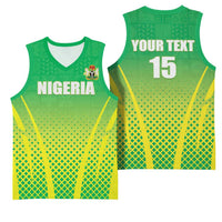 Custom Nigeria Cricket Basketball Jersey Come On Yellow Greens - Wonder Print Shop