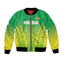Custom Nigeria Cricket Bomber Jacket Come On Yellow Greens - Wonder Print Shop