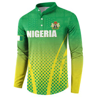 Custom Nigeria Cricket Button Sweatshirt Come On Yellow Greens - Wonder Print Shop