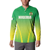 Custom Nigeria Cricket Button Sweatshirt Come On Yellow Greens - Wonder Print Shop