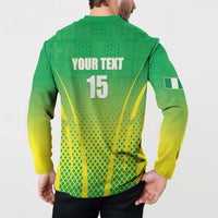 Custom Nigeria Cricket Button Sweatshirt Come On Yellow Greens - Wonder Print Shop