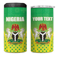 Custom Nigeria Cricket 4 in 1 Can Cooler Tumbler Come On Yellow Greens - Wonder Print Shop