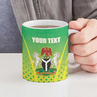Custom Nigeria Cricket Ceramic Mug Come On Yellow Greens - Wonder Print Shop