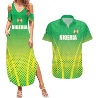 Custom Nigeria Cricket Couples Matching Summer Maxi Dress and Hawaiian Shirt Come On Yellow Greens - Wonder Print Shop