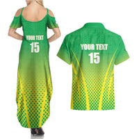 Custom Nigeria Cricket Couples Matching Summer Maxi Dress and Hawaiian Shirt Come On Yellow Greens - Wonder Print Shop