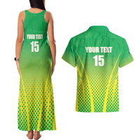 Custom Nigeria Cricket Couples Matching Tank Maxi Dress and Hawaiian Shirt Come On Yellow Greens - Wonder Print Shop