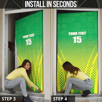 Custom Nigeria Cricket Door Cover Come On Yellow Greens - Wonder Print Shop