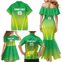 Custom Nigeria Cricket Family Matching Mermaid Dress and Hawaiian Shirt Come On Yellow Greens - Wonder Print Shop
