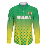 Custom Nigeria Cricket Family Matching Off The Shoulder Long Sleeve Dress and Hawaiian Shirt Come On Yellow Greens - Wonder Print Shop