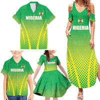 Custom Nigeria Cricket Family Matching Summer Maxi Dress and Hawaiian Shirt Come On Yellow Greens - Wonder Print Shop