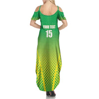 Custom Nigeria Cricket Family Matching Summer Maxi Dress and Hawaiian Shirt Come On Yellow Greens - Wonder Print Shop