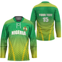 Custom Nigeria Cricket Hockey Jersey Come On Yellow Greens - Wonder Print Shop