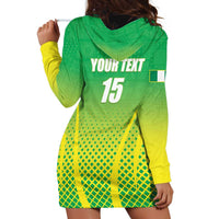 Custom Nigeria Cricket Hoodie Dress Come On Yellow Greens - Wonder Print Shop