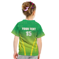 Custom Nigeria Cricket Kid T Shirt Come On Yellow Greens - Wonder Print Shop