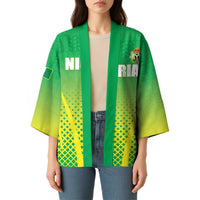 Custom Nigeria Cricket Kimono Come On Yellow Greens - Wonder Print Shop