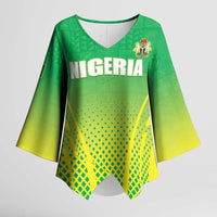 Custom Nigeria Cricket Kimono Sleeve Blouse Come On Yellow Greens - Wonder Print Shop