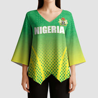Custom Nigeria Cricket Kimono Sleeve Blouse Come On Yellow Greens - Wonder Print Shop