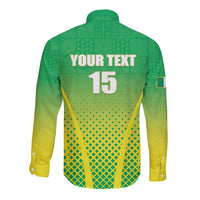 Custom Nigeria Cricket Long Sleeve Button Shirt Come On Yellow Greens - Wonder Print Shop