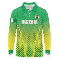Custom Nigeria Cricket Long Sleeve Polo Shirt Come On Yellow Greens - Wonder Print Shop