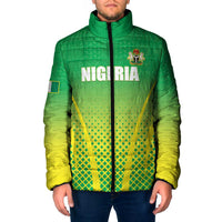 Custom Nigeria Cricket Padded Jacket Come On Yellow Greens - Wonder Print Shop
