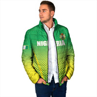 Custom Nigeria Cricket Padded Jacket Come On Yellow Greens - Wonder Print Shop