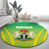 Nigeria Cricket Round Carpet Come On Yellow Greens - Wonder Print Shop