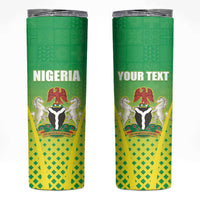 Custom Nigeria Cricket Skinny Tumbler Come On Yellow Greens - Wonder Print Shop