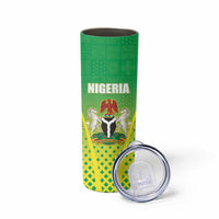Custom Nigeria Cricket Skinny Tumbler Come On Yellow Greens - Wonder Print Shop