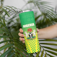 Custom Nigeria Cricket Skinny Tumbler Come On Yellow Greens - Wonder Print Shop