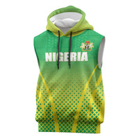 Custom Nigeria Cricket Sleeveless Hoodie Come On Yellow Greens - Wonder Print Shop