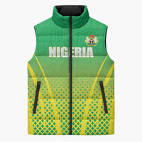 Custom Nigeria Cricket Sleeveless Puffer Jacket Come On Yellow Greens - Wonder Print Shop