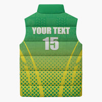 Custom Nigeria Cricket Sleeveless Puffer Jacket Come On Yellow Greens - Wonder Print Shop