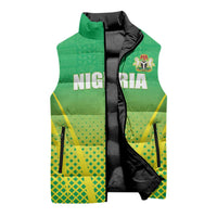 Custom Nigeria Cricket Sleeveless Puffer Jacket Come On Yellow Greens - Wonder Print Shop