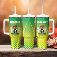 Custom Nigeria Cricket Tumbler With Handle Come On Yellow Greens - Wonder Print Shop