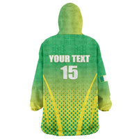 Custom Nigeria Cricket Wearable Blanket Hoodie Come On Yellow Greens - Wonder Print Shop