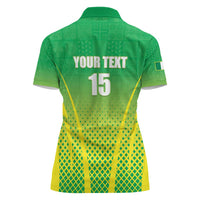Custom Nigeria Cricket Women Polo Shirt Come On Yellow Greens - Wonder Print Shop