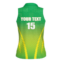 Custom Nigeria Cricket Women Sleeveless Polo Shirt Come On Yellow Greens - Wonder Print Shop