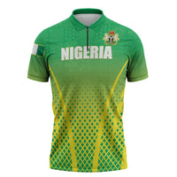 Custom Nigeria Cricket Zipper Polo Shirt Come On Yellow Greens - Wonder Print Shop