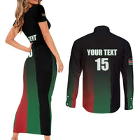 Custom Kenya Cricket Couples Matching Short Sleeve Bodycon Dress and Long Sleeve Button Shirt Go Simbas Go - Wonder Print Shop