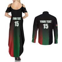 Custom Kenya Cricket Couples Matching Summer Maxi Dress and Long Sleeve Button Shirt Go Simbas Go - Wonder Print Shop