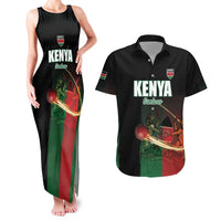 Custom Kenya Cricket Couples Matching Tank Maxi Dress and Hawaiian Shirt Go Simbas Go - Wonder Print Shop