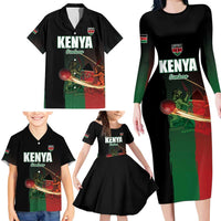 Custom Kenya Cricket Family Matching Long Sleeve Bodycon Dress and Hawaiian Shirt Go Simbas Go - Wonder Print Shop