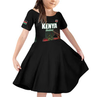 Custom Kenya Cricket Family Matching Off Shoulder Short Dress and Hawaiian Shirt Go Simbas Go - Wonder Print Shop