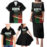 Custom Kenya Cricket Family Matching Puletasi and Hawaiian Shirt Go Simbas Go - Wonder Print Shop