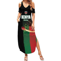 Custom Kenya Cricket Family Matching Summer Maxi Dress and Hawaiian Shirt Go Simbas Go - Wonder Print Shop