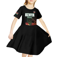 Custom Kenya Cricket Kid Short Sleeve Dress Go Simbas Go - Wonder Print Shop