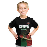 Custom Kenya Cricket Kid T Shirt Go Simbas Go - Wonder Print Shop